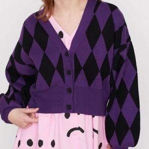 Lazy Oaf Purple Harlequin Cardigan